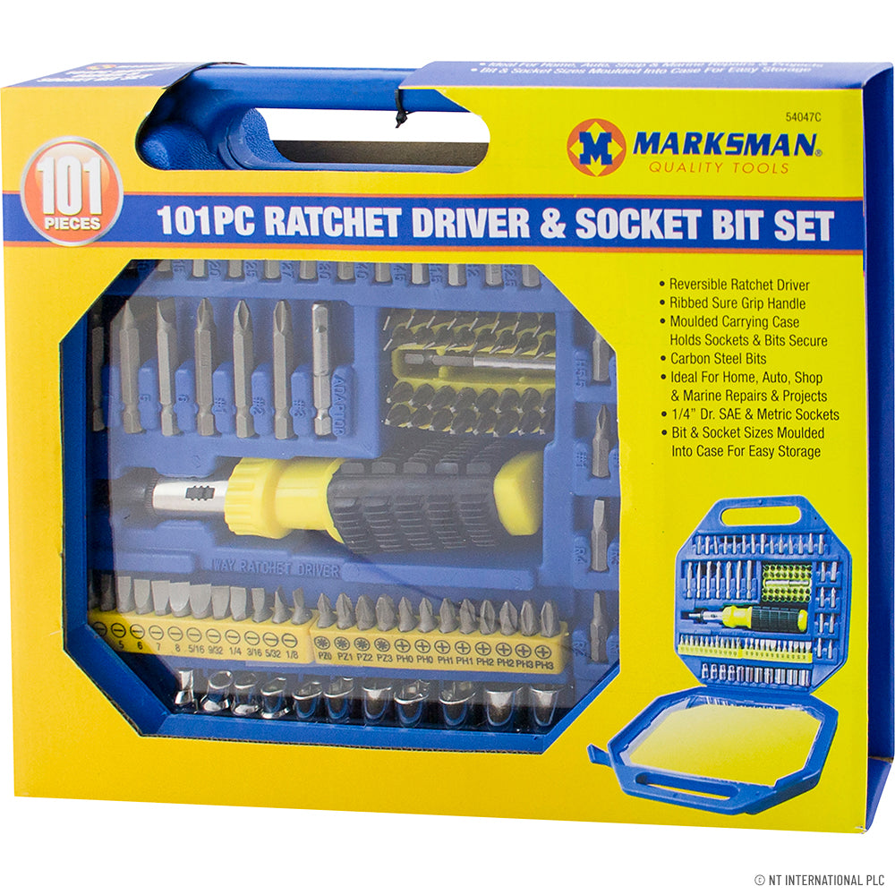 Ratchet Driver& Socket Bit Set