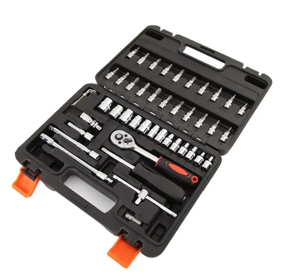 46pcs Socket Bit Set Car Repair Tool Kit Ratchet Torque Wrench Screwdriver Combination